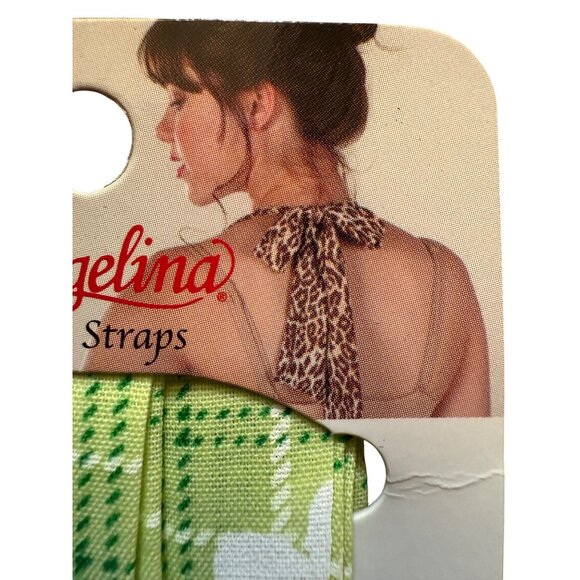 Angelina Fabric Bra Straps Transform Bras +Halter Tops Plaid+Flowers Green+White - Picture 4 of 4